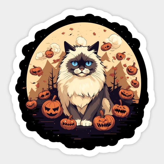 Ragdoll Cat Halloween, Cat Lover Sticker by logiamerch